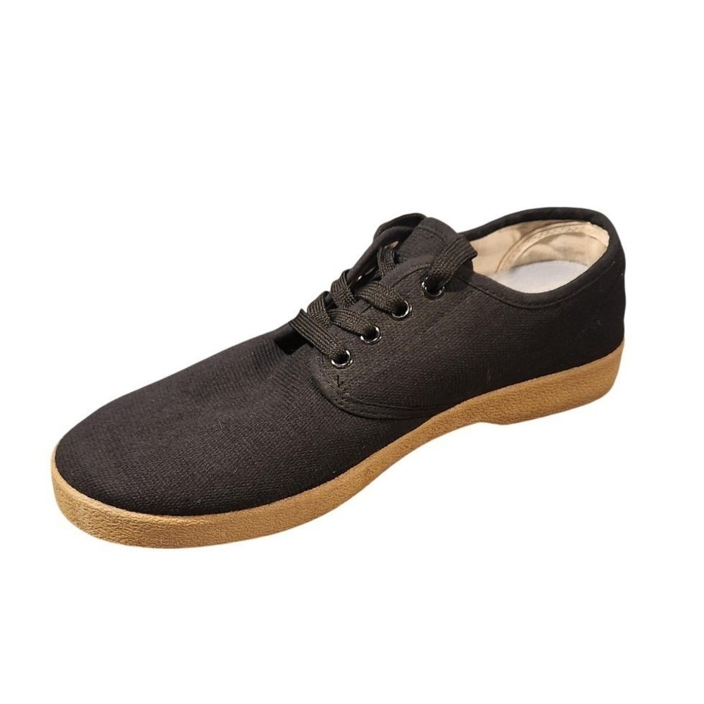 Hoka One One Shoes Mens Size 7.5 Black Canvas Lace Up Casual Sneakers #7201